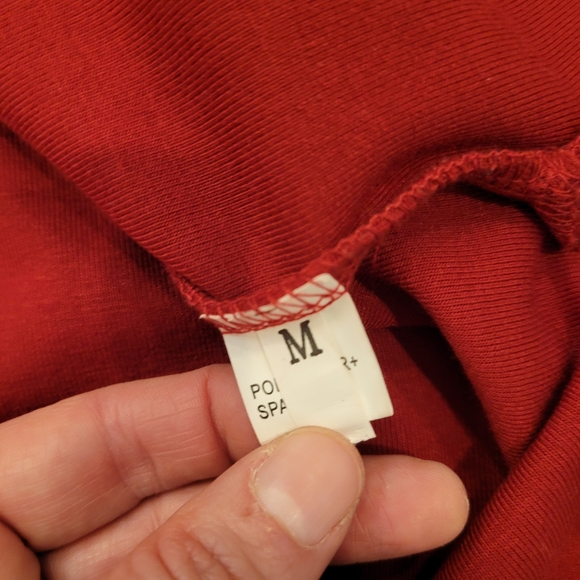 Maroon Quarter Button Up Long Sleeve Light Weight Hoodie, Relaxed Fit, Size M - Picture 4 of 4